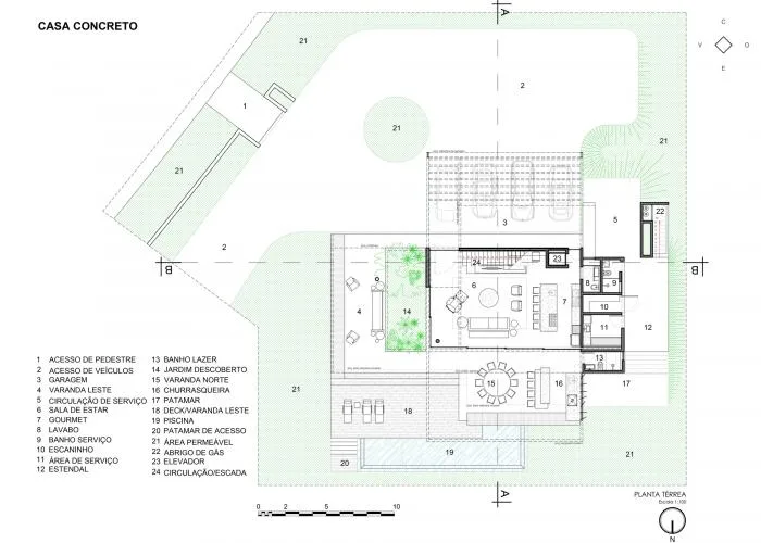 BIM建筑|依阶层创造，水平嵌套的空间：巴西“电影”住宅
