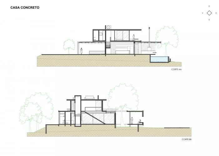 BIM建筑|依阶层创造，水平嵌套的空间：巴西“电影”住宅