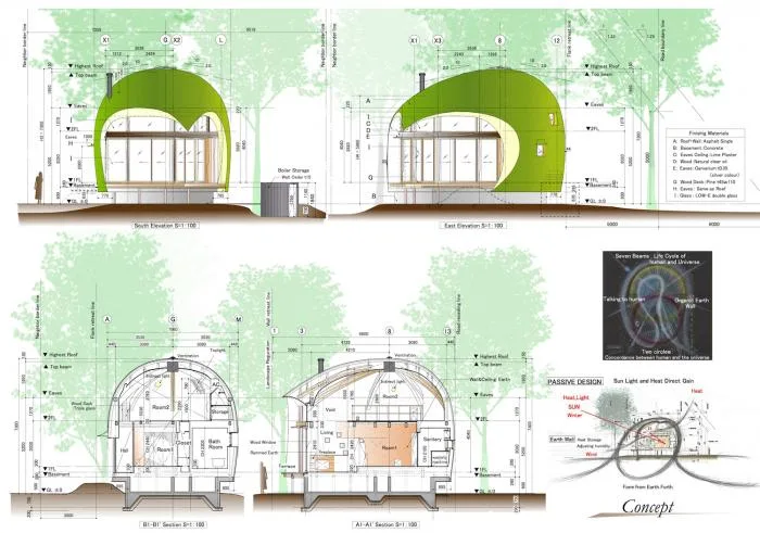 BIM建筑|可爱俏皮，森林中的壳型土屋