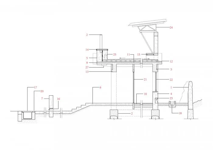 BIM建筑|匍匐于山脚下的巨石：楼纳露营服务中心 / 李兴钢工作室