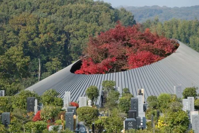 BIM建筑|仿佛一顶圆形礼帽：狭山湖畔墓地社区大厅 / 中村拓志 & NAP