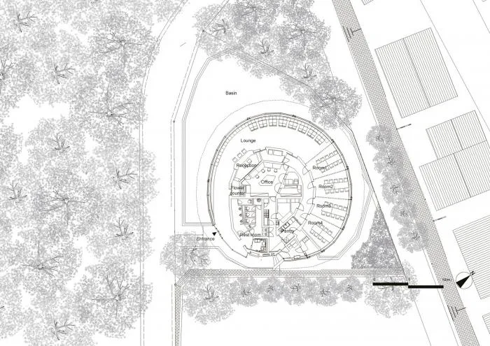 BIM建筑|仿佛一顶圆形礼帽：狭山湖畔墓地社区大厅 / 中村拓志 & NAP