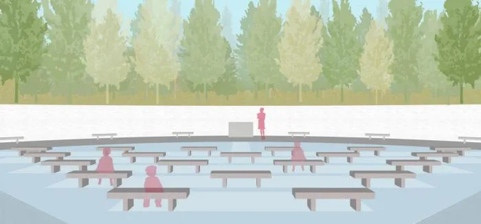 BIM建筑|美国桑迪胡克永久性纪念空间竞标方案：我所看着的世界 / 平时建筑事务所