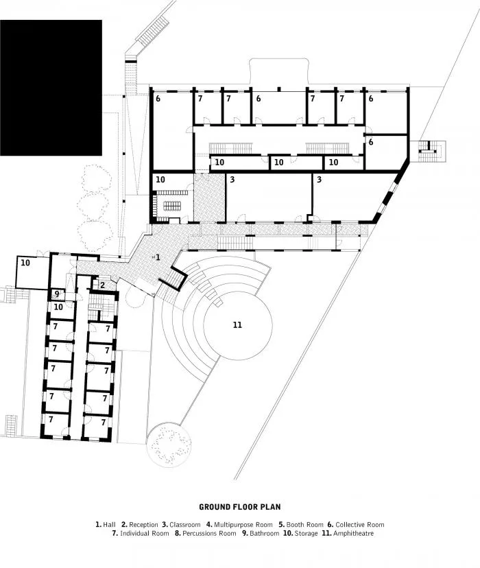 BIM建筑|单调色中的一道亮丽风景：ARTAVE/CCM 音乐学院加建