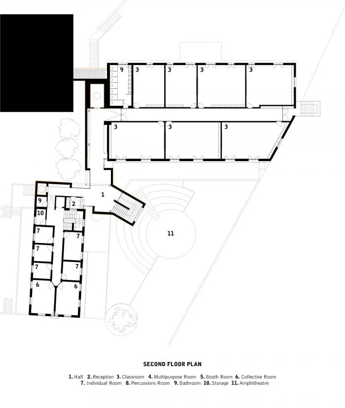 BIM建筑|单调色中的一道亮丽风景：ARTAVE/CCM 音乐学院加建