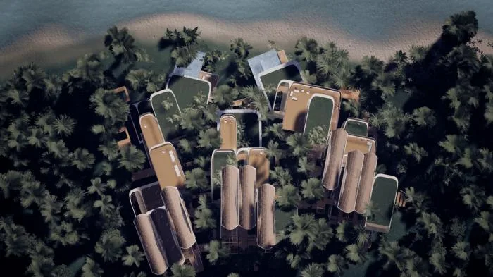 BIM建筑|扎哈事务所“罗阿坦岛住宅”方案，漂浮的丛林聚落