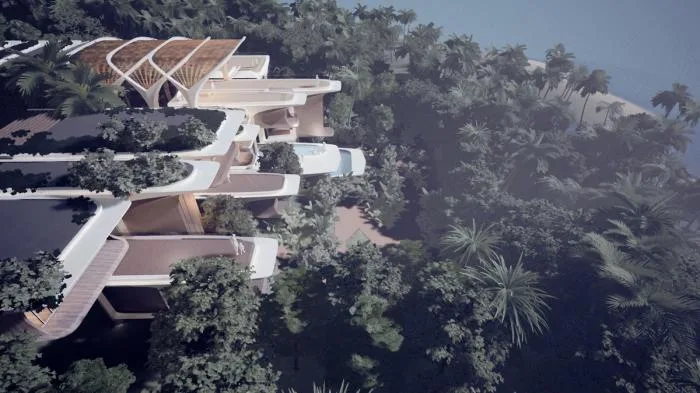BIM建筑|扎哈事务所“罗阿坦岛住宅”方案，漂浮的丛林聚落