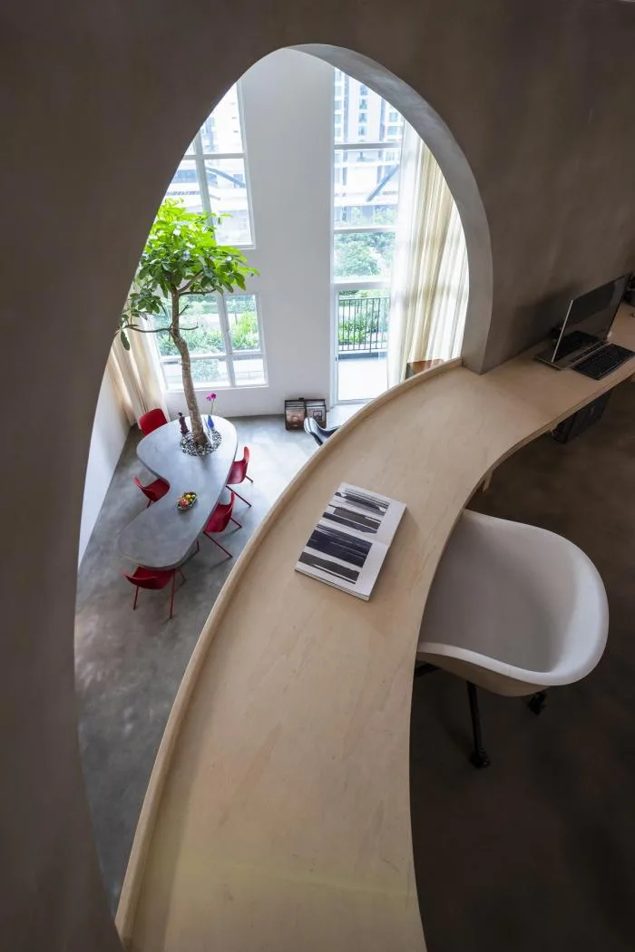 BIM建筑|胡志明市水磨石公寓“Mài”，以弧形几何形状定义空间 / Whale Design Lab