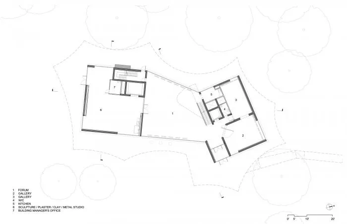 BIM建筑|轻盈飞动，绕古树而生，温特视觉艺术楼 / 斯蒂文·霍尔建筑事务所