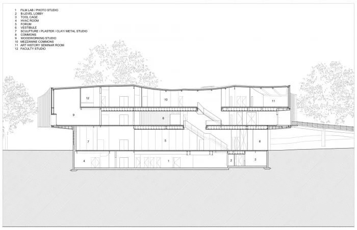 BIM建筑|轻盈飞动，绕古树而生，温特视觉艺术楼 / 斯蒂文·霍尔建筑事务所