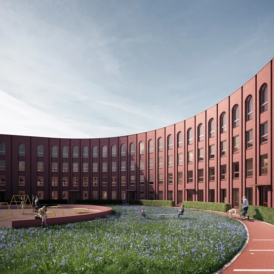 BIM建筑|格雷姆·尼科尔斯设计体育场形状的住宅区