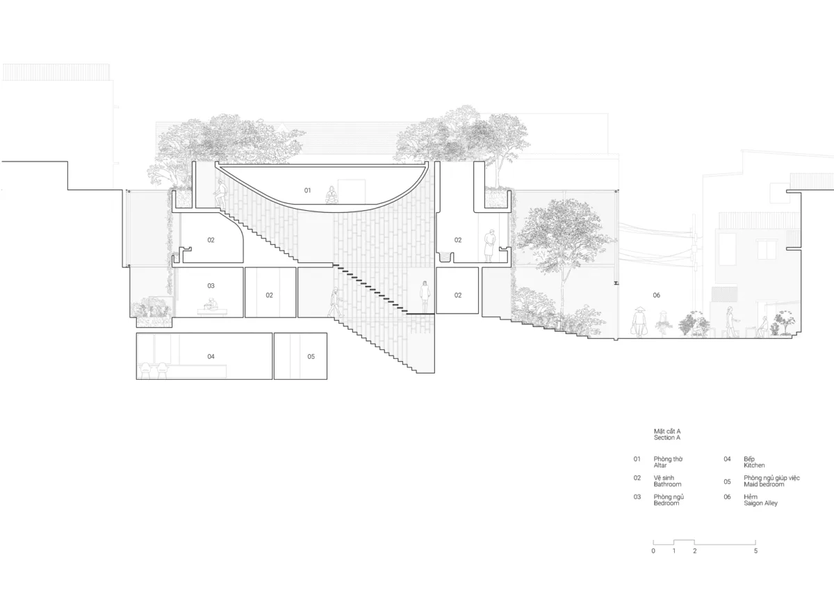 BIM建筑|越南Tan Dinh住宅，简居于“桥上” / MIA Design Studio