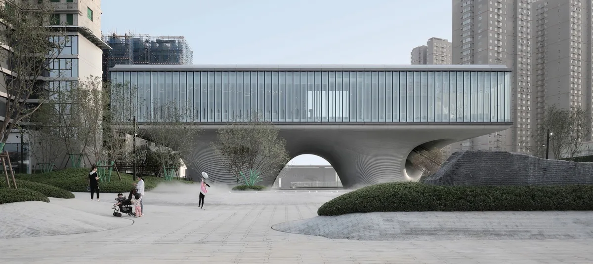 BIM建筑|漂浮之门——西安沣东新城莱安社区中心 / EID Architecture