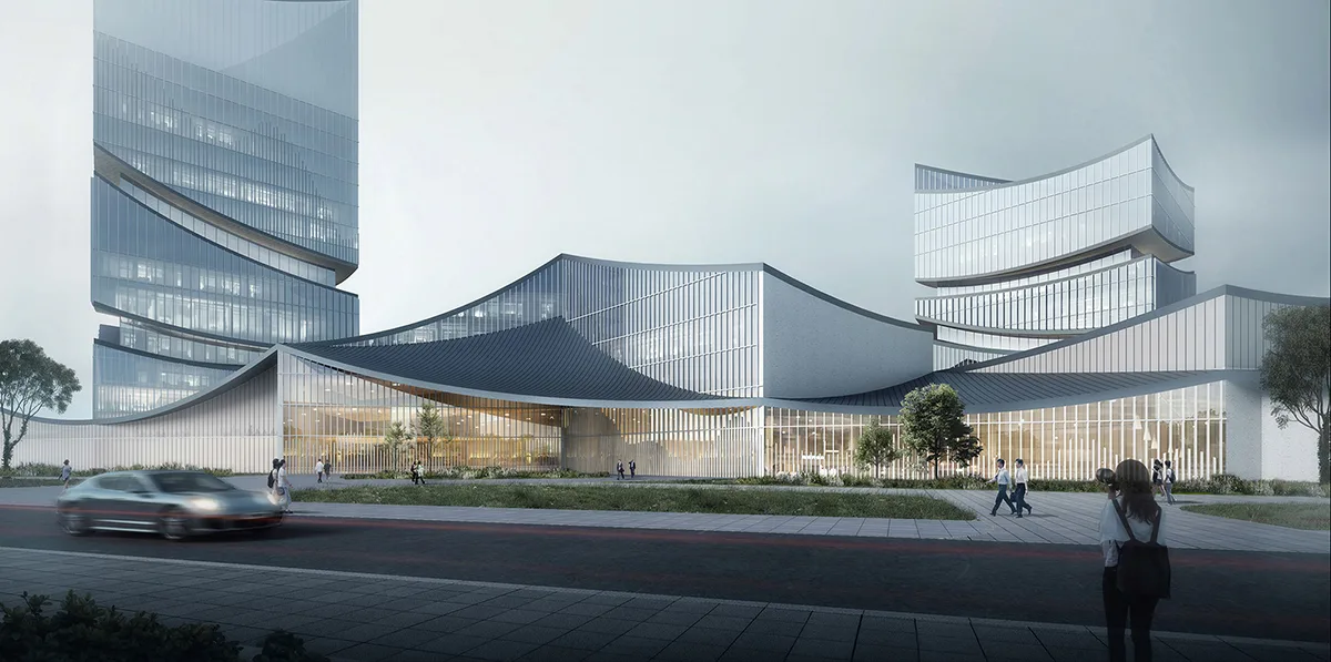 BIM建筑|衢州智慧新城综合体项目方案“连绵山水” / 零壹城市建筑事务所
