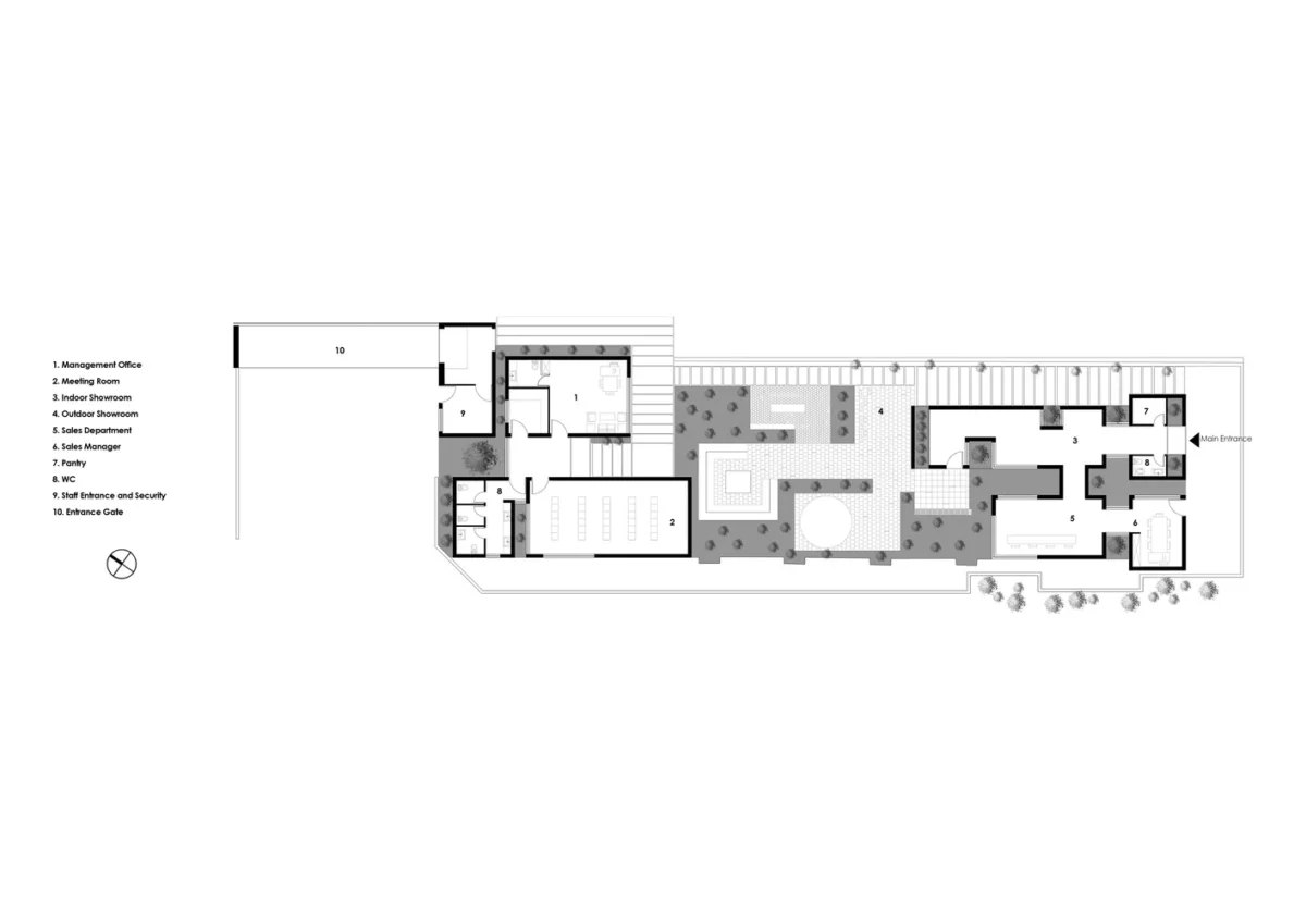 BIM建筑|Aptus 工厂展厅，庭院与光影之歌 / Hooba Design