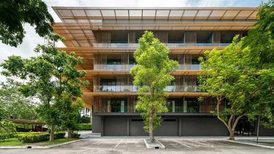 BIM建筑|ACA建筑工作室在泰国多沙达度假村增加水平雨棚