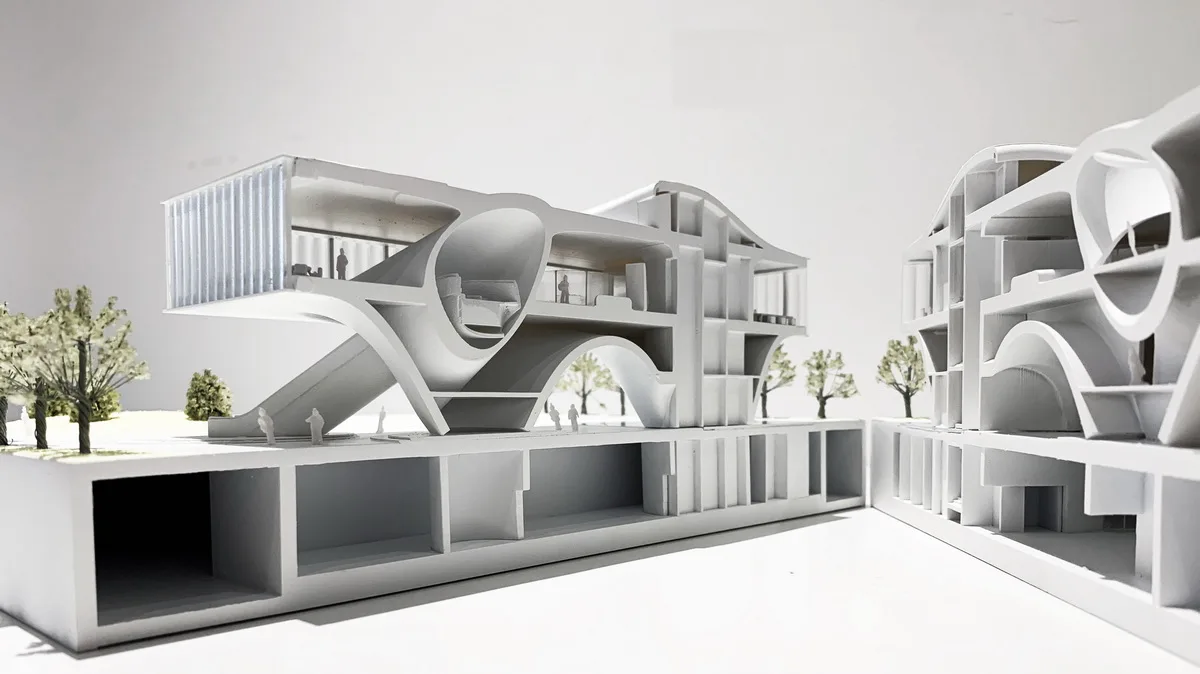 BIM建筑|漂浮之门——西安沣东新城莱安社区中心 / EID Architecture