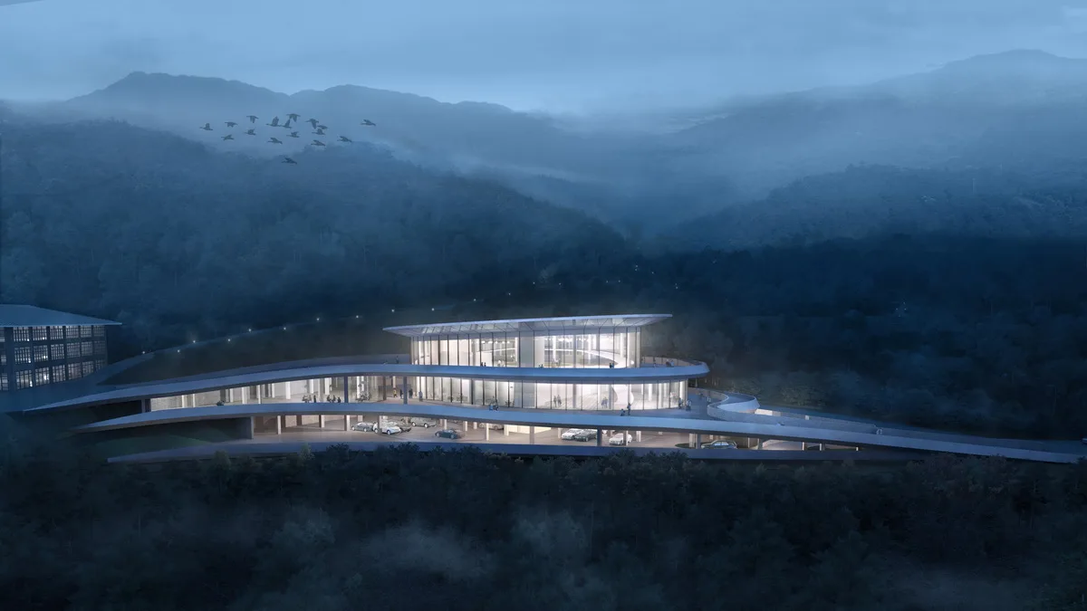 BIM建筑|“融于自然，地景之上”——江西虔心小镇展厅设计 / GWP Architects