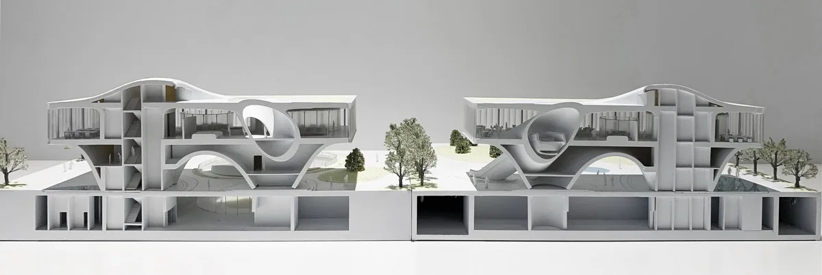 BIM建筑|漂浮之门——西安沣东新城莱安社区中心 / EID Architecture