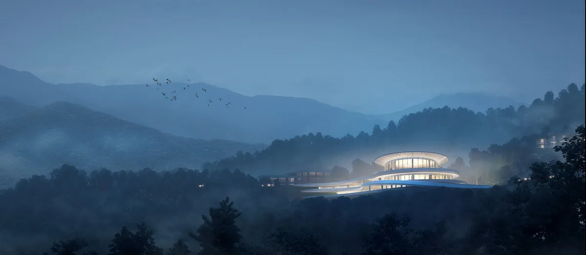 BIM建筑|“融于自然，地景之上”——江西虔心小镇展厅设计 / GWP Architects