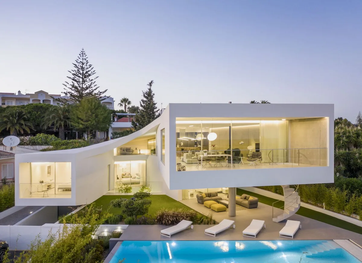 BIM建筑|葡萄牙 Dorfler 住宅，大胆而优雅的曲线 / Vitor Vilhena Arquitectura