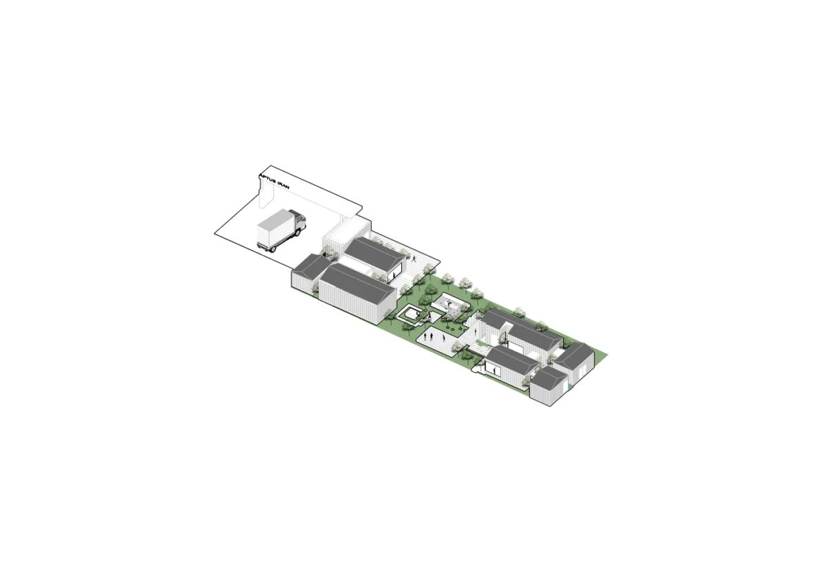 BIM建筑|Aptus 工厂展厅，庭院与光影之歌 / Hooba Design