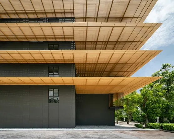 BIM建筑|ACA建筑工作室在泰国多沙达度假村增加水平雨棚