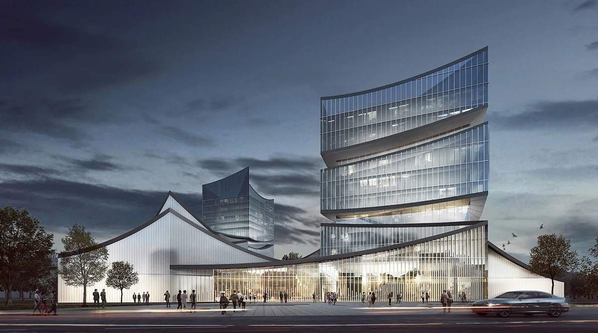 BIM建筑|衢州智慧新城综合体项目方案“连绵山水” / 零壹城市建筑事务所