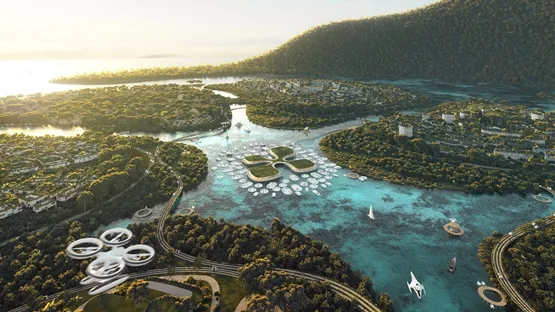 BIM建筑|BIG显示槟榔屿海岸“都市睡莲”总体规划
