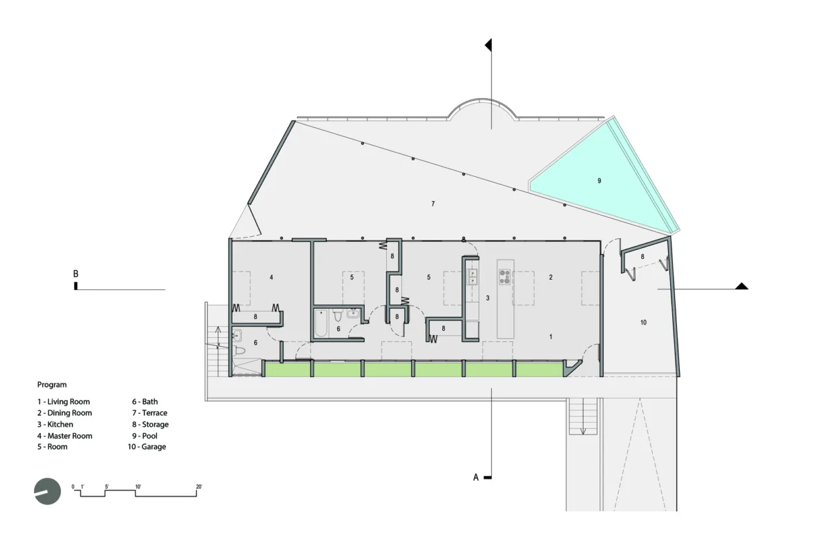 BIM建筑|波多黎各白色“烟囱”住宅：一半封闭，一半外向 / FUSTER + Architects