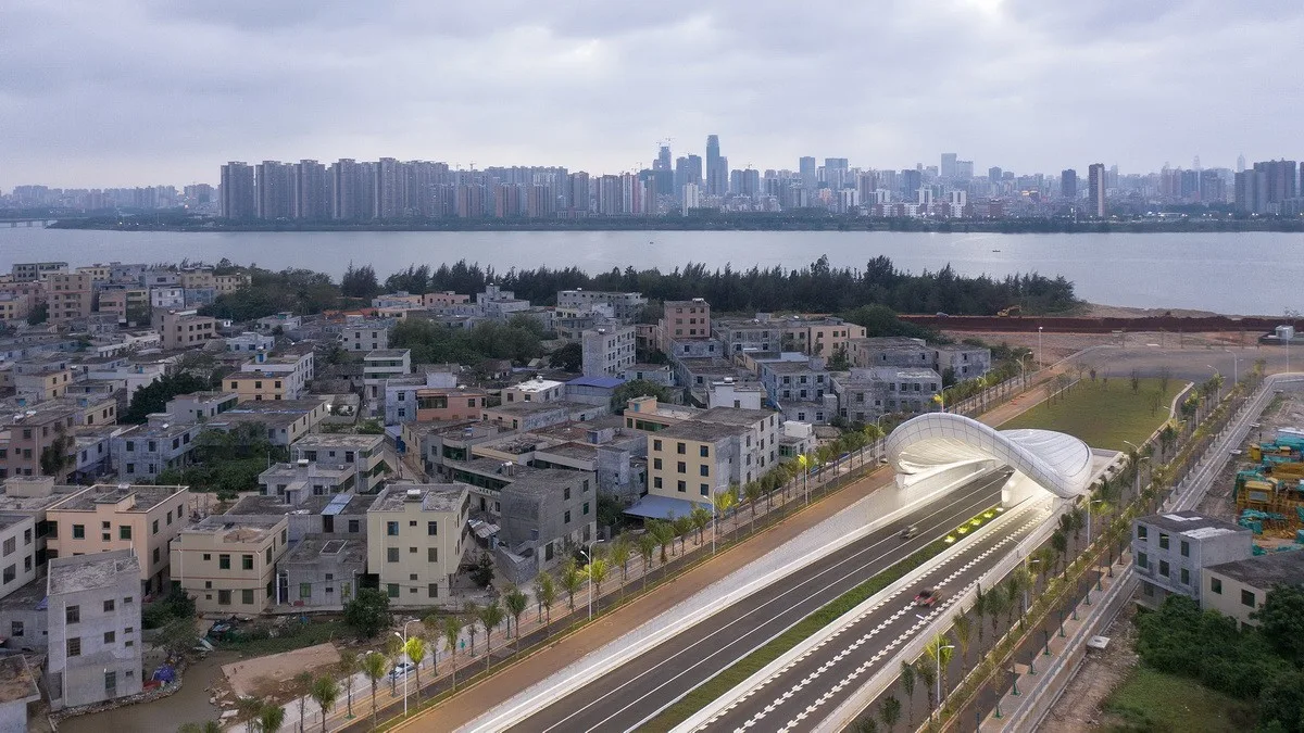 BIM建筑|海口文明东隧道光过渡设计：优雅纯洁的白色贝壳 / 槃达中国