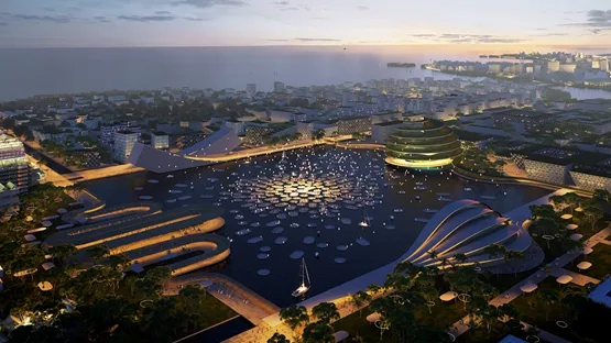 BIM建筑|BIG显示槟榔屿海岸“都市睡莲”总体规划