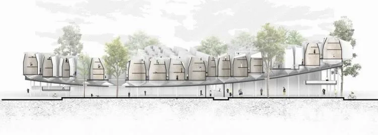 BIM建筑|2020基准杯二等奖 | 改造城中村的新思路 打造横向形态的超级寓所
