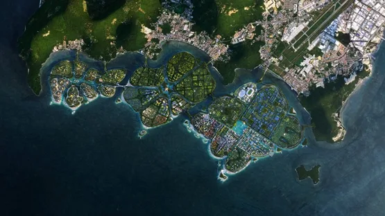 BIM建筑|BIG显示槟榔屿海岸“都市睡莲”总体规划
