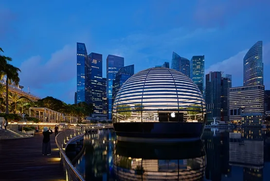 BIM建筑|福斯特在新加坡设计球形苹果专卖店