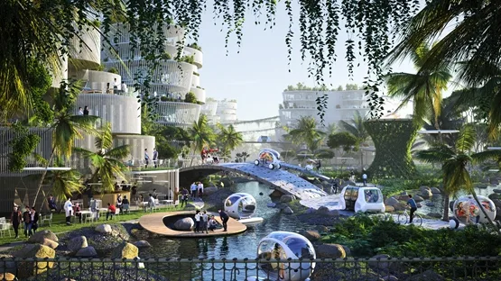 BIM建筑|BIG显示槟榔屿海岸“都市睡莲”总体规划