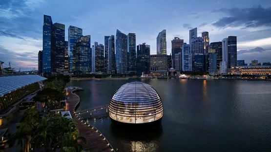BIM建筑|福斯特在新加坡设计球形苹果专卖店