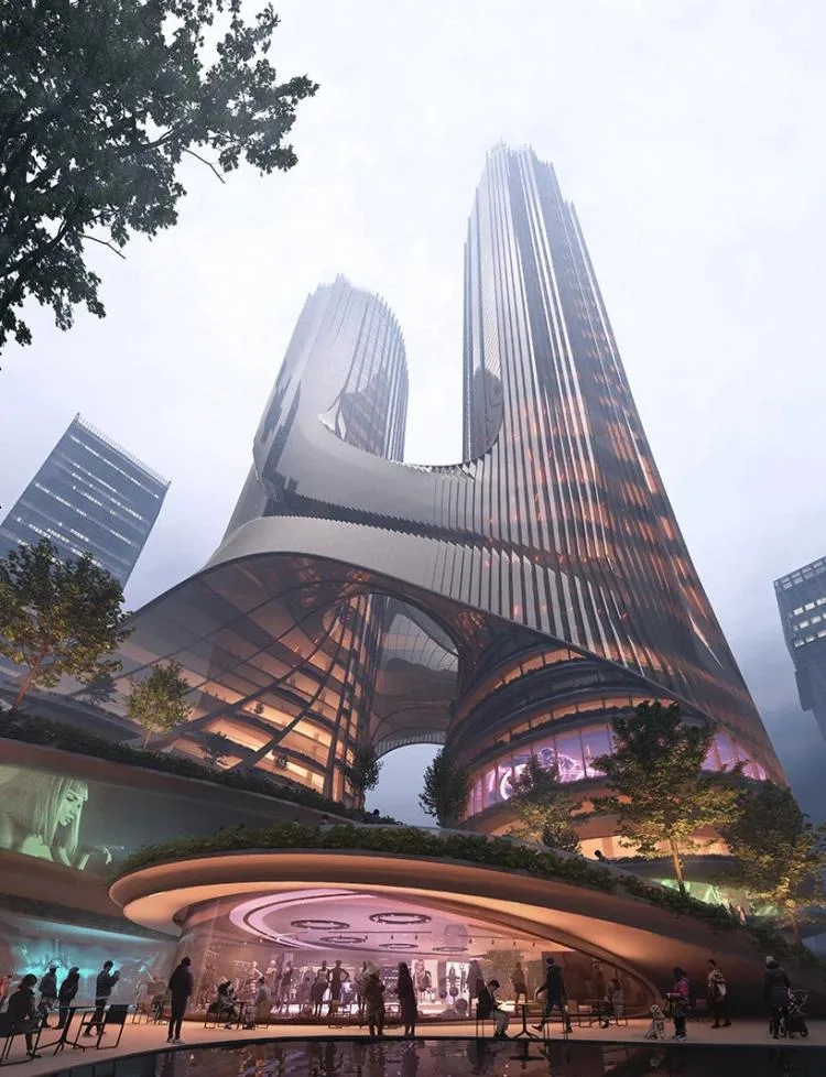 BIM建筑|扎哈事务所新作“深圳湾超级总部基地‘C塔’”：多维垂直城市
