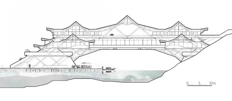 BIM建筑|2019基准杯二等奖 | 用传统木拱桥工艺搭建水岸工艺馆