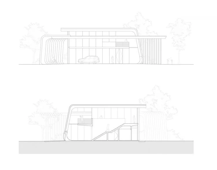 BIM建筑|上海苏州河中石化加油站改造 / 同济原作设计工作室