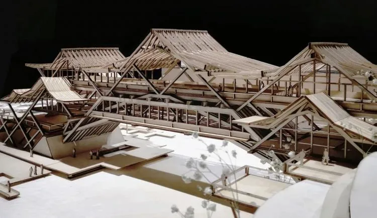 BIM建筑|2019基准杯二等奖 | 用传统木拱桥工艺搭建水岸工艺馆
