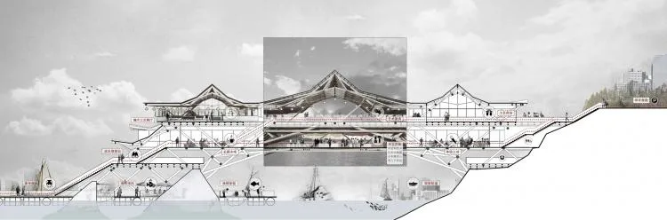 BIM建筑|2019基准杯二等奖 | 用传统木拱桥工艺搭建水岸工艺馆