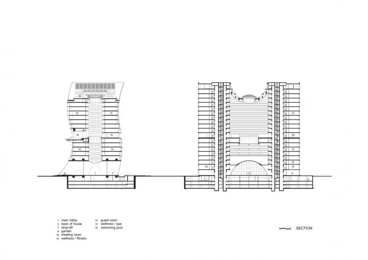 BIM建筑|辛德霍恩凯宾斯基酒店，在城市绿地中“跳舞” / Plan Architect