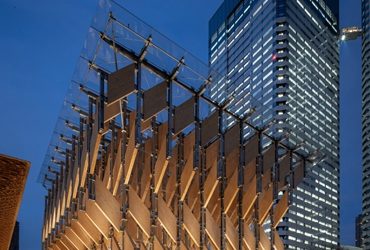 BIM建筑|隈研吾在东京设计交叉叠层木材建筑-BIM建筑网