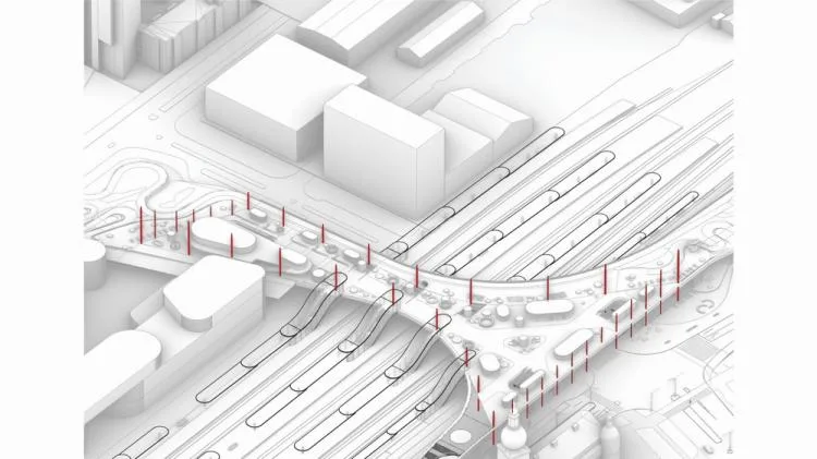 BIM建筑|用一叶屋顶整合的交通枢纽/BIG