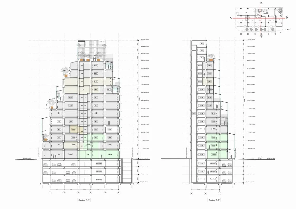 BIM建筑|‘台北屋顶’住宅 / 平田晃久建筑设计事务所