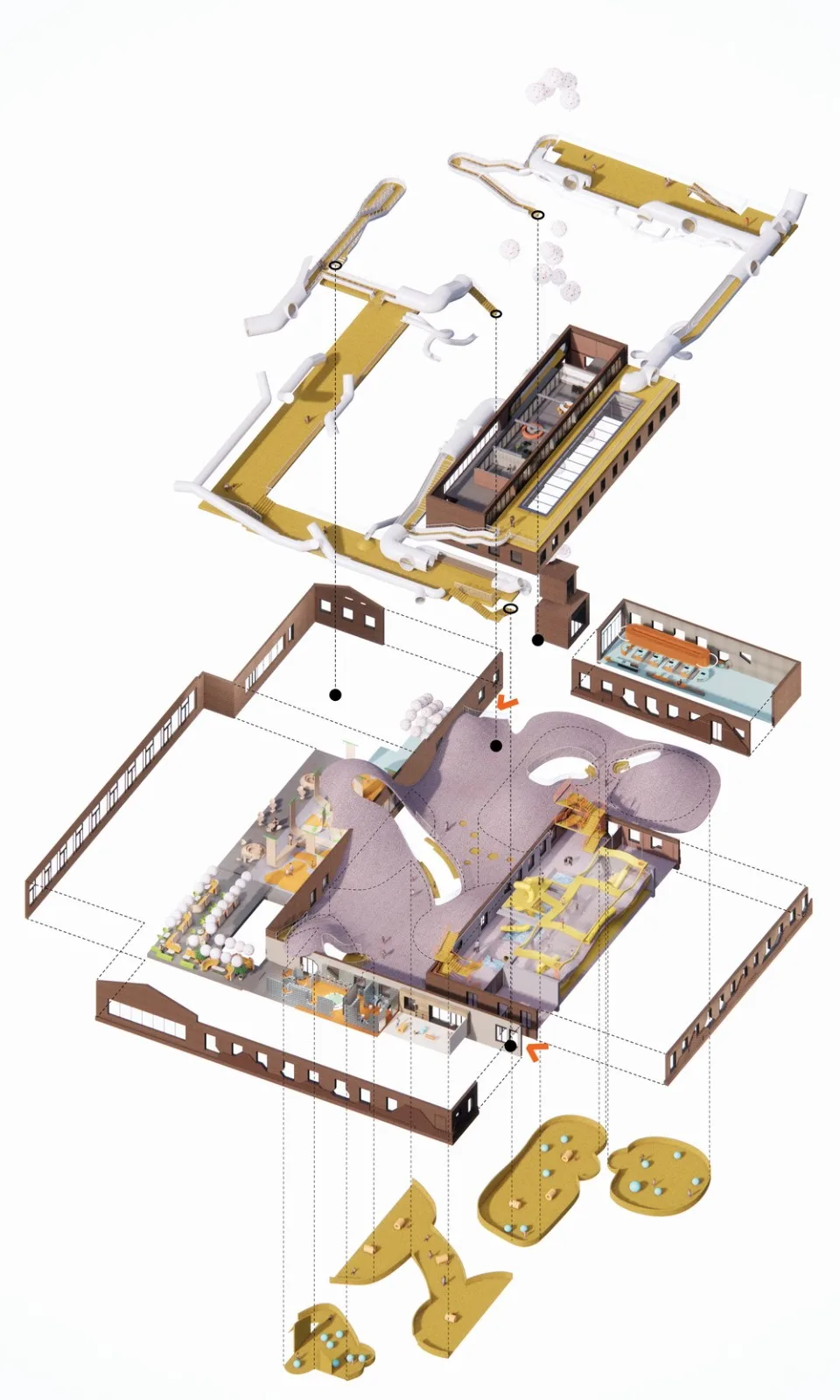BIM建筑|山丘屋面和管道滑梯：The Playscape儿童成长中心/waa未觉建筑