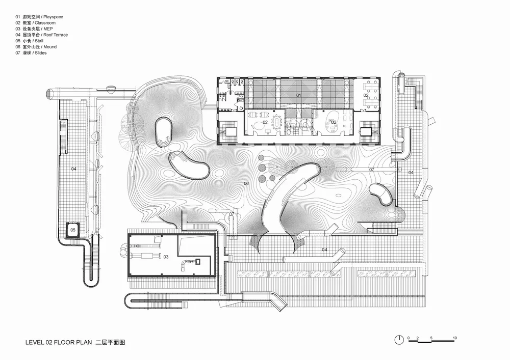 BIM建筑|山丘屋面和管道滑梯：The Playscape儿童成长中心/waa未觉建筑