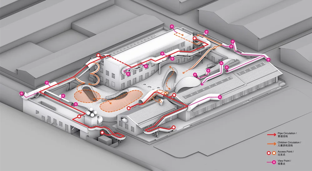 BIM建筑|山丘屋面和管道滑梯：The Playscape儿童成长中心/waa未觉建筑