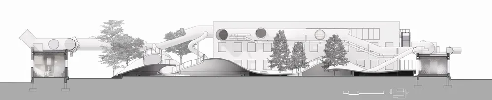 BIM建筑|山丘屋面和管道滑梯：The Playscape儿童成长中心/waa未觉建筑